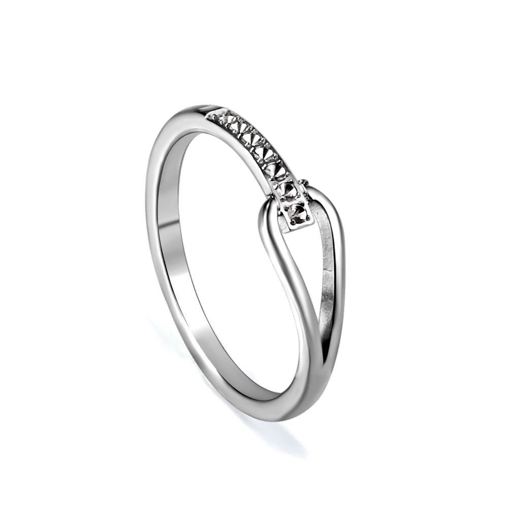 Geometric with diamonds water drop hollowing ring women's hundred finger ring