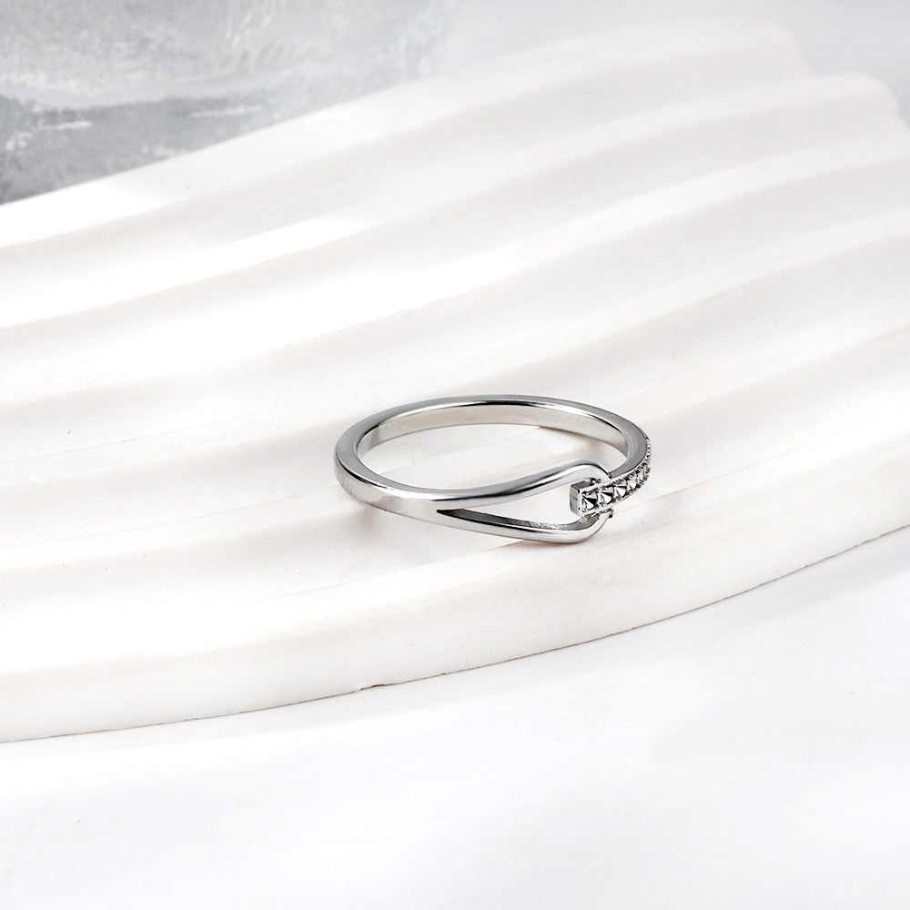 Geometric with diamonds water drop hollowing ring women's hundred finger ring