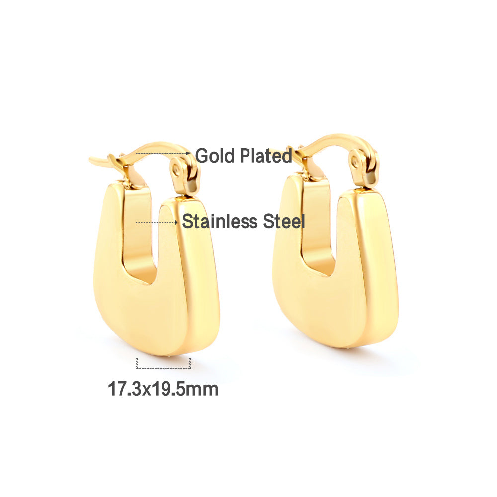 Hypoallergenic Girls Kids Jewelry Stainless Steel Oval Hoop Earrings