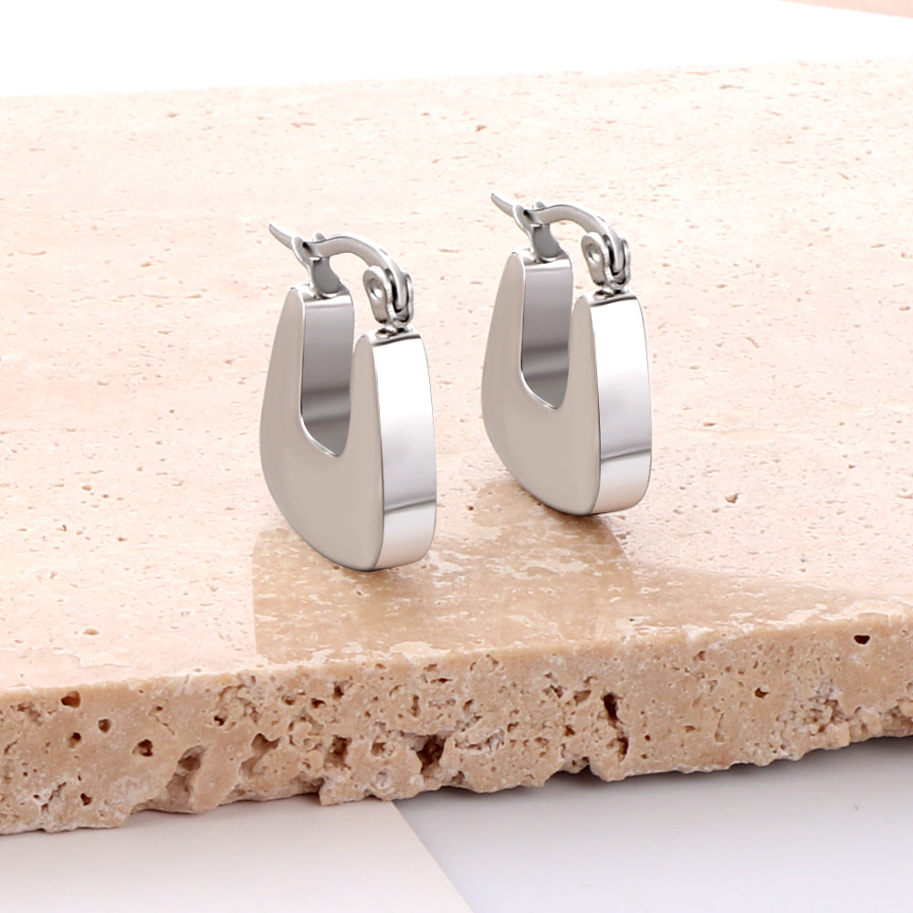 Hypoallergenic Girls Kids Jewelry Stainless Steel Oval Hoop Earrings