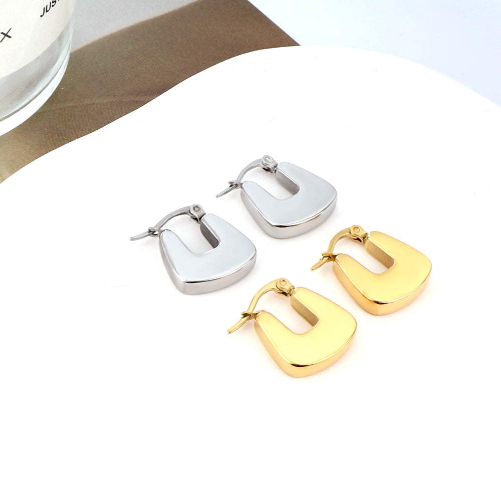 Hypoallergenic Girls Kids Jewelry Stainless Steel Oval Hoop Earrings