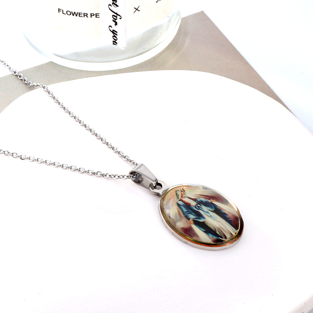 Stainless Steel Steel Color Pendant Necklace