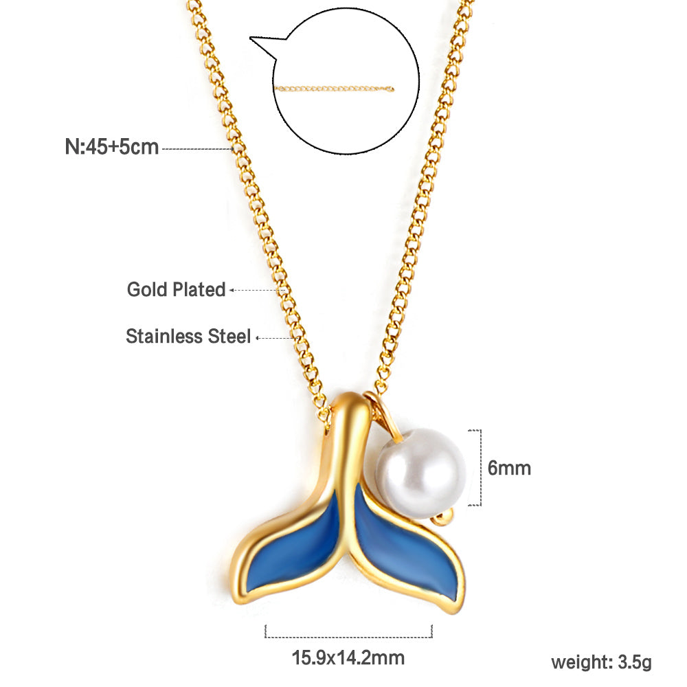 Jewelry 18k Pvd Gold Plated Ocean Shell Conch Moon Heart Star Layered Necklace Summer Chain Pendant Necklace