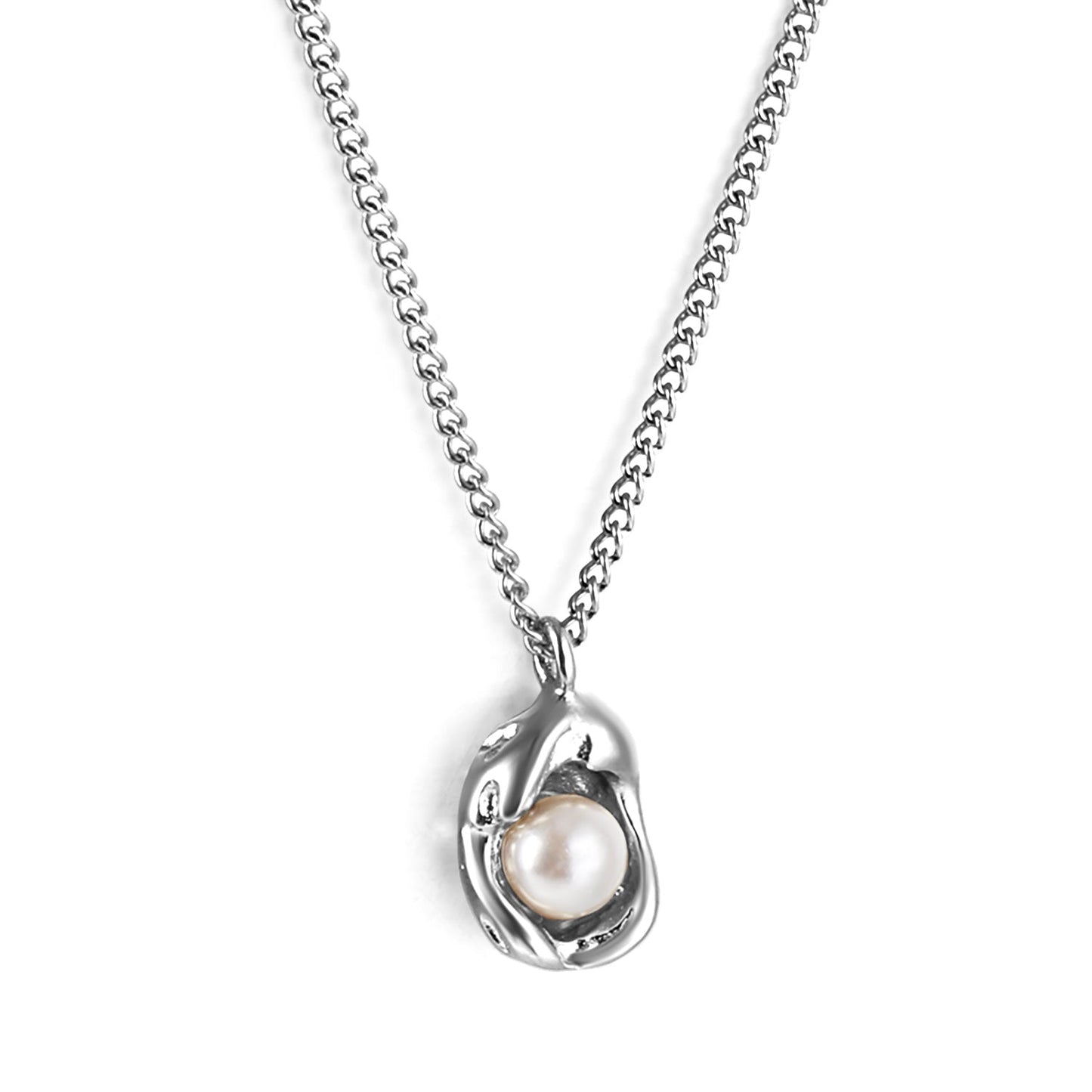 Wholesale Shaped pendant with white pearl necklace 40+5cm