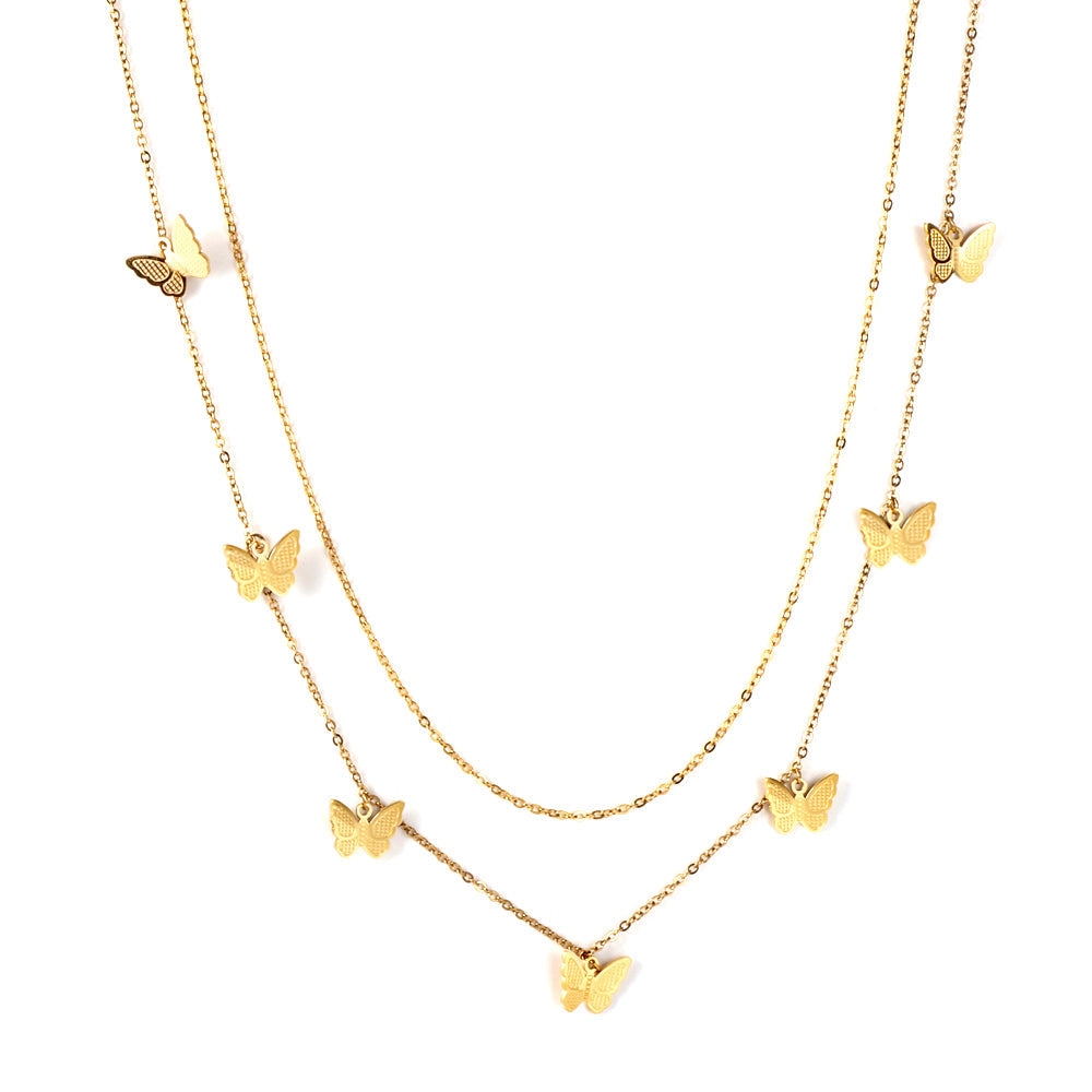 7 Butterfly Accessories Chain + Matching Chain Double Waist Chain 75+75+25cm