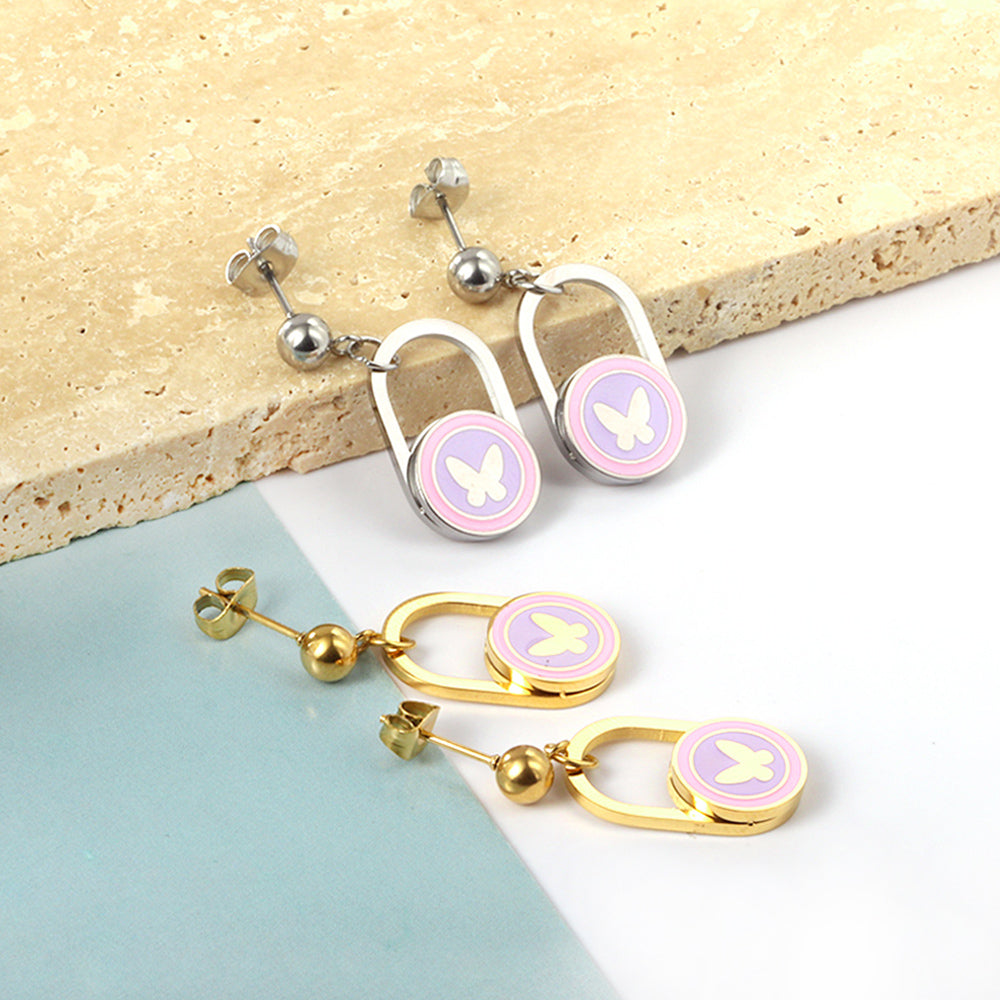 Stainless Steel Butterfly Stud Earrings girls jewelry Kids Earrings