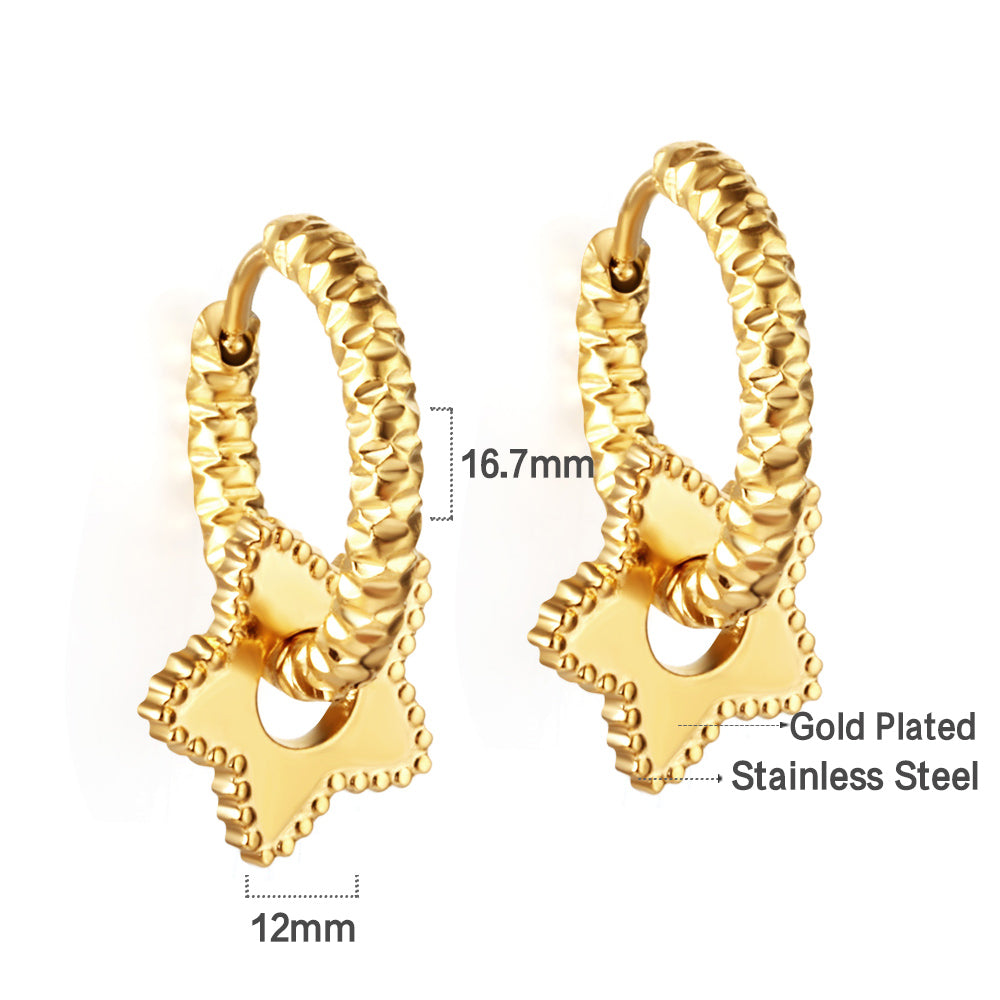 Stainless Steel Pentagram Earrings girls jewelry