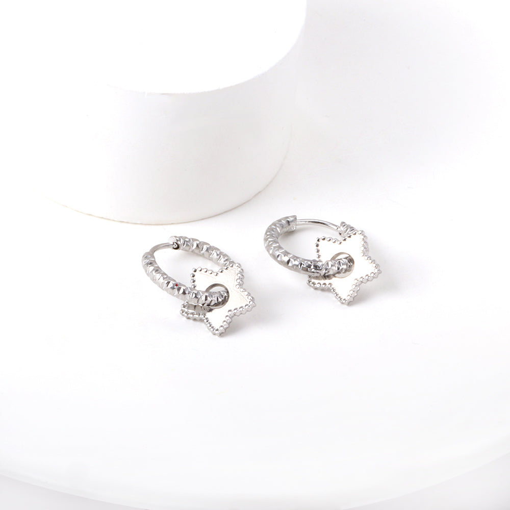Stainless Steel Pentagram Earrings girls jewelry