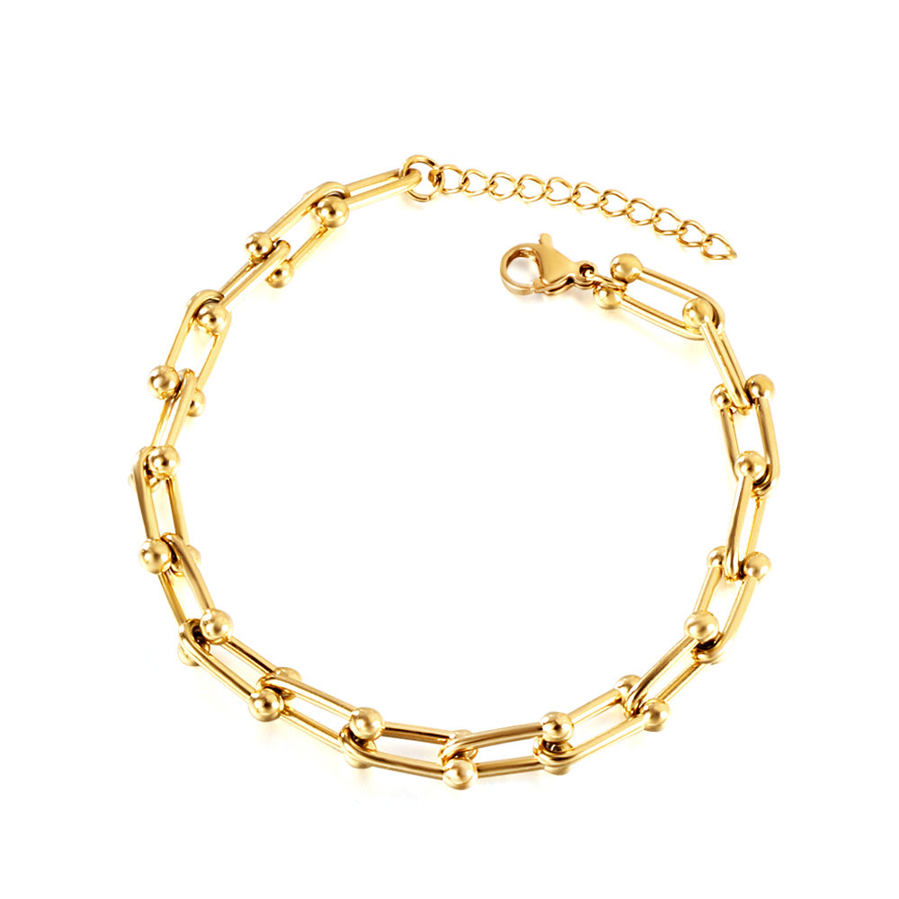 Wholesale Ason 5MM*18CM+3CM Chain Bracelets Stainless Steel for Men Women Party Gift Fashion Bangle Jewelry