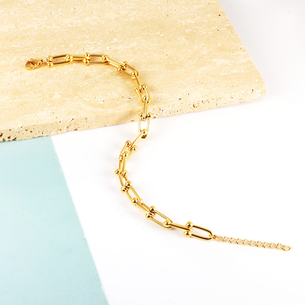 Wholesale Ason 5MM*18CM+3CM Chain Bracelets Stainless Steel for Men Women Party Gift Fashion Bangle Jewelry
