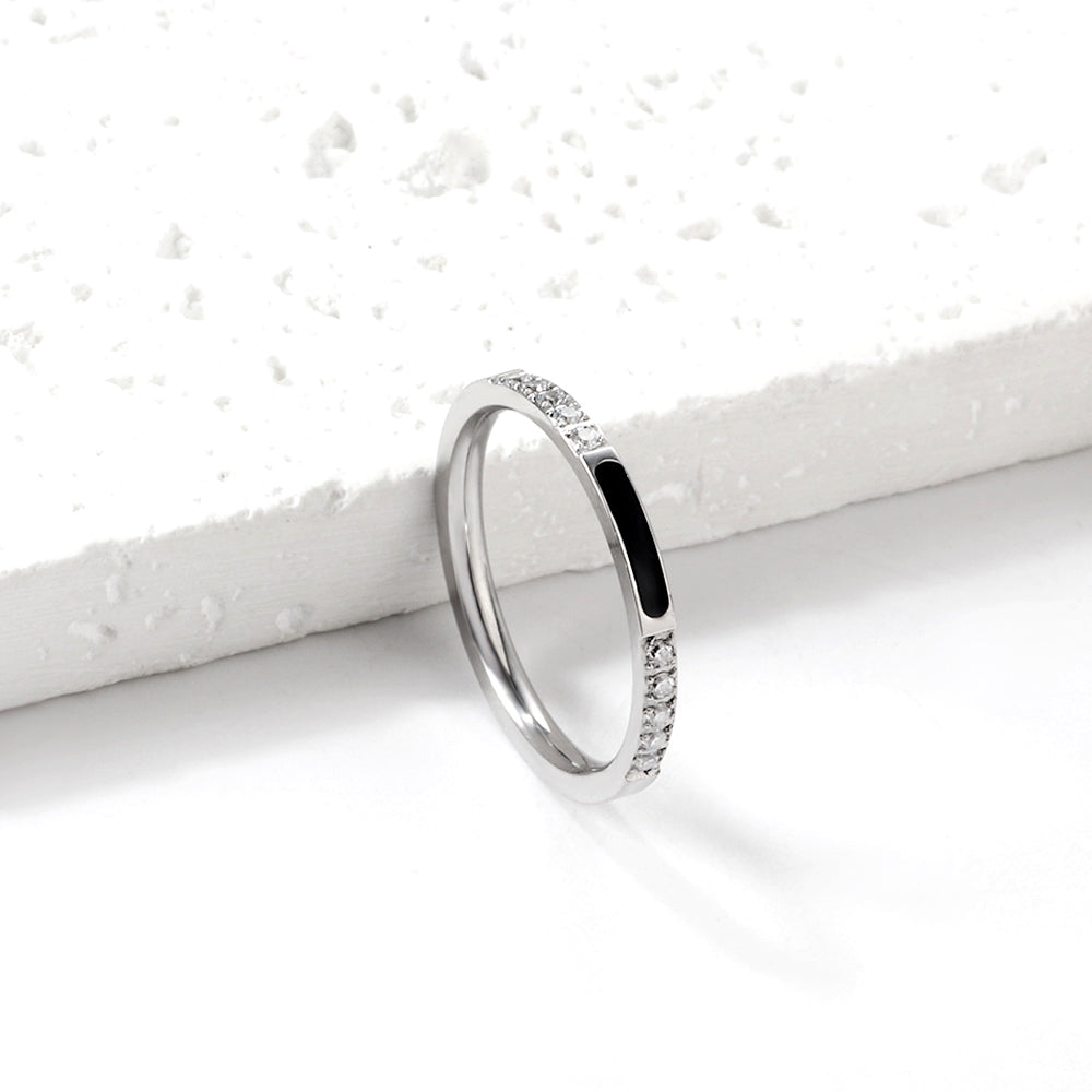 Light luxury diamond ring stainless steel ring wholesale