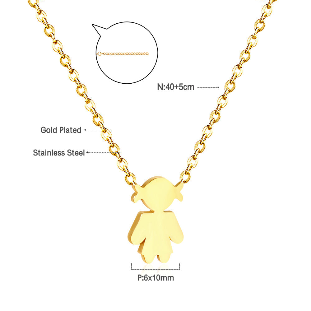Stainless Steel Girl's Kids Jewelry Kids Accessory Necklace