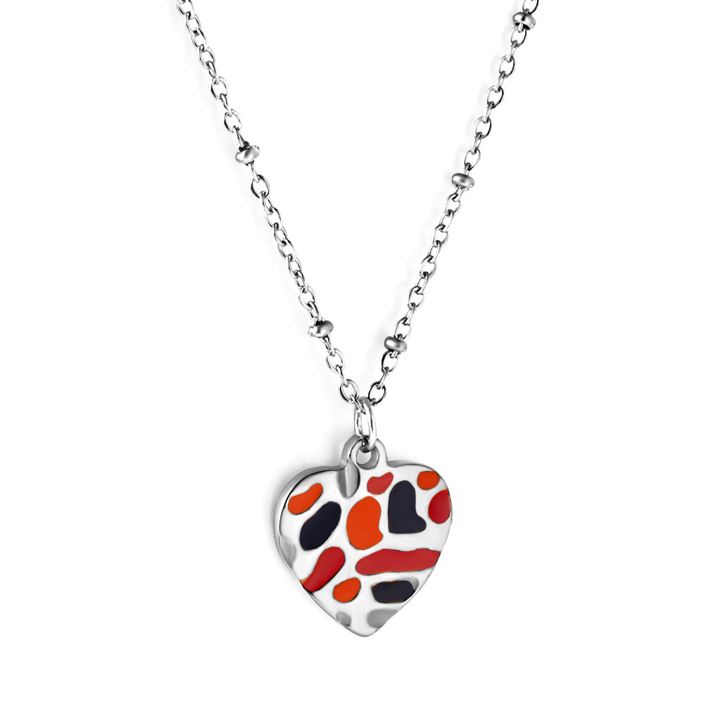 Kid Gifts Jewelry Stainless Steel Heart Bumpy Mixed Accessory Necklace