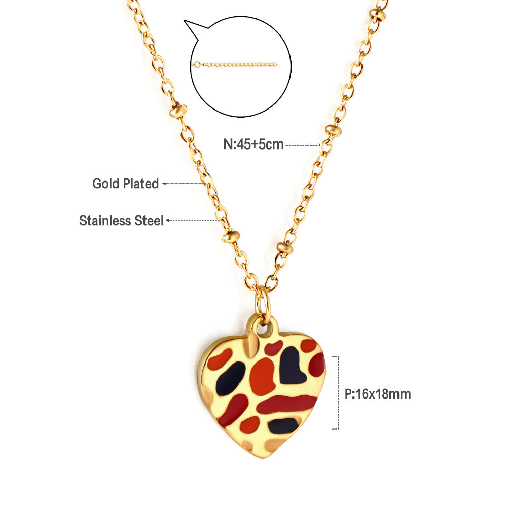 Kid Gifts Jewelry Stainless Steel Heart Bumpy Mixed Accessory Necklace