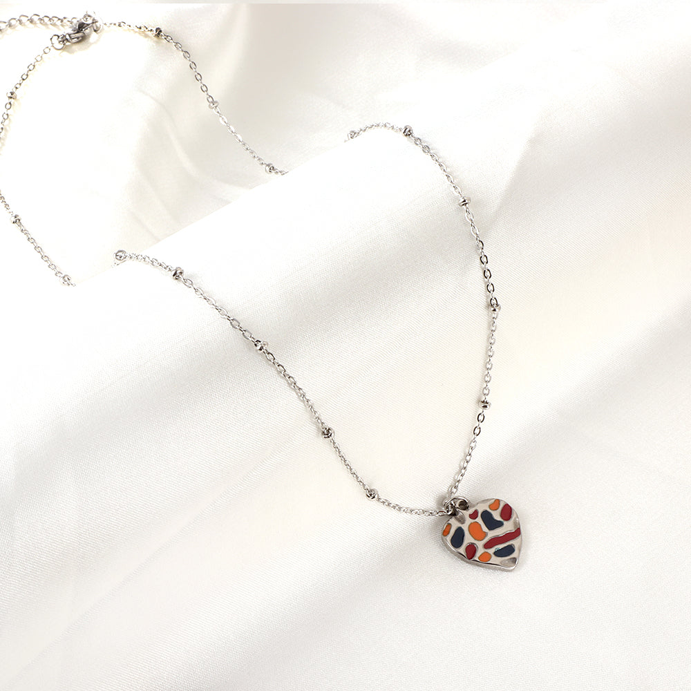 Kid Gifts Jewelry Stainless Steel Heart Bumpy Mixed Accessory Necklace