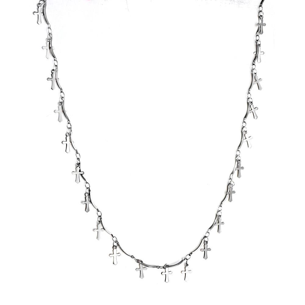 Girls Jewelry Stainless Steel 21 Cross Accessory Necklace