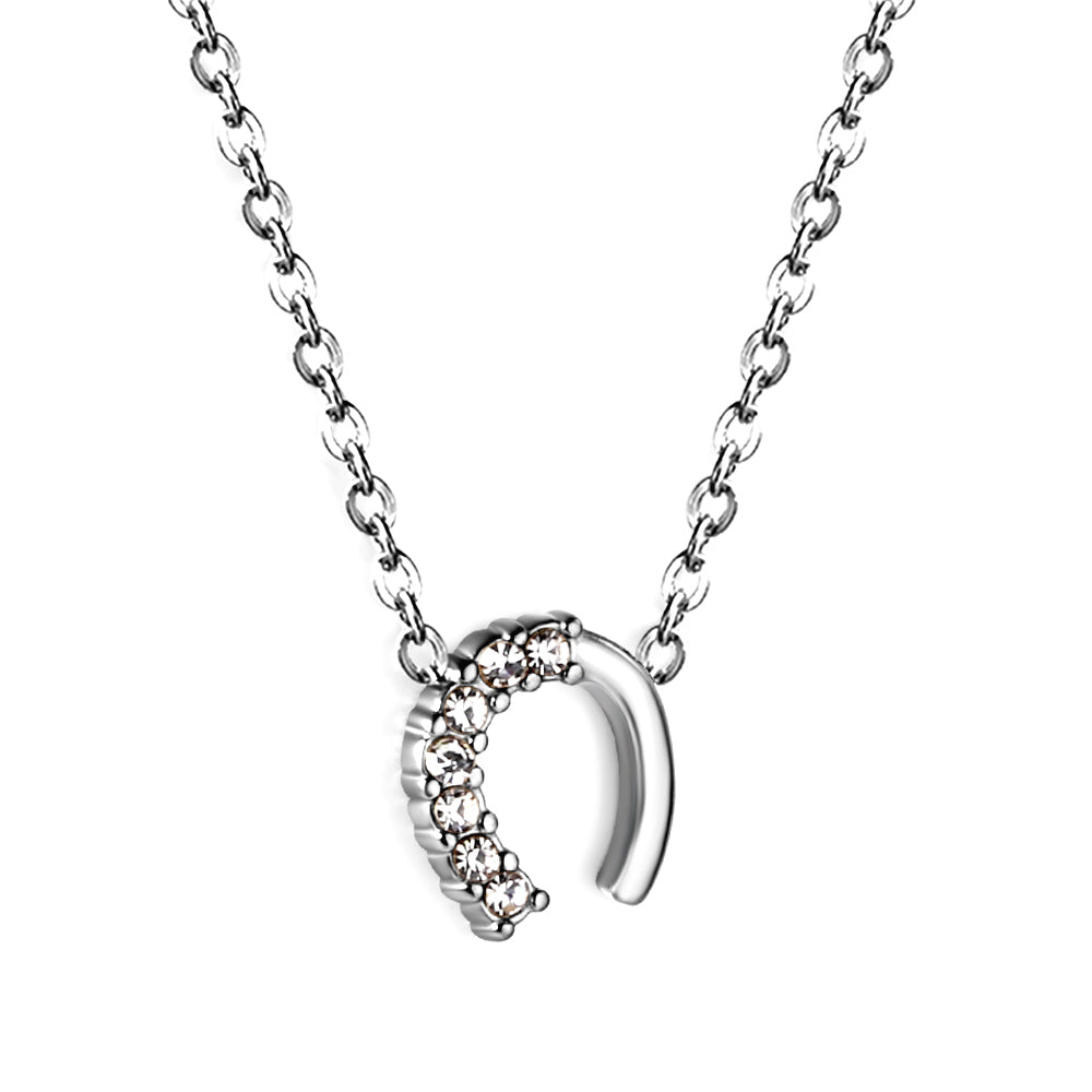 U-shaped pendant with diamond necklace 43+5cm