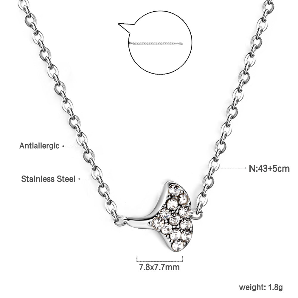 Fan Pendant with Diamond Necklace 43+5cm