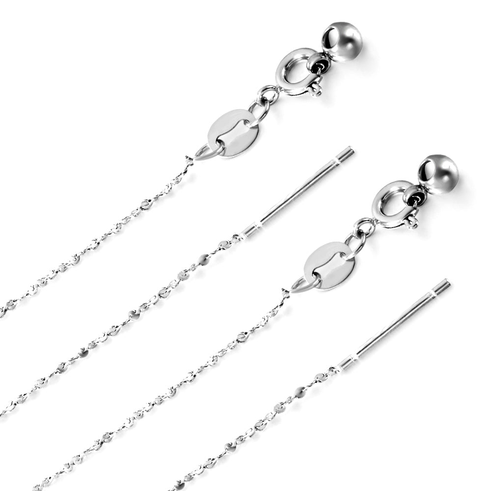 ASON 10pcs/bulk long necklace collar 1mm*45cm retractable connector clasp matching chain steel color & gold color stainless steel necklace wholesale