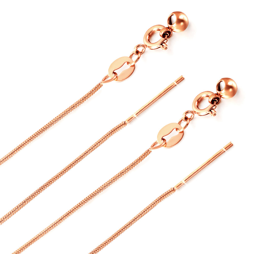 ASON 10pcs/bulk long necklace collar 0.9mm*45cm retractable joint clasp steel color & gold stainless steel necklace wholesale