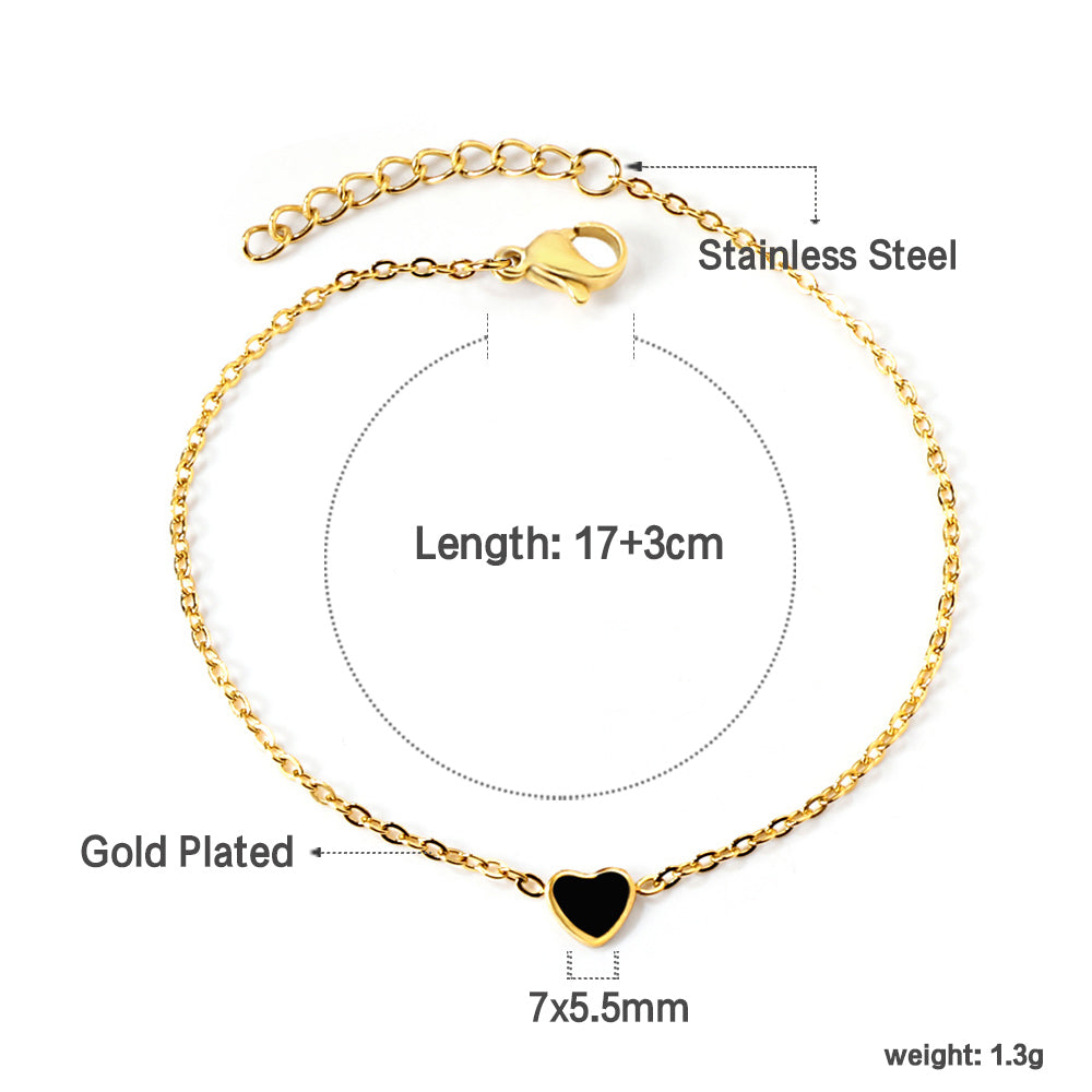 Red & Black Heart Accessory Bracelet 17+3cm