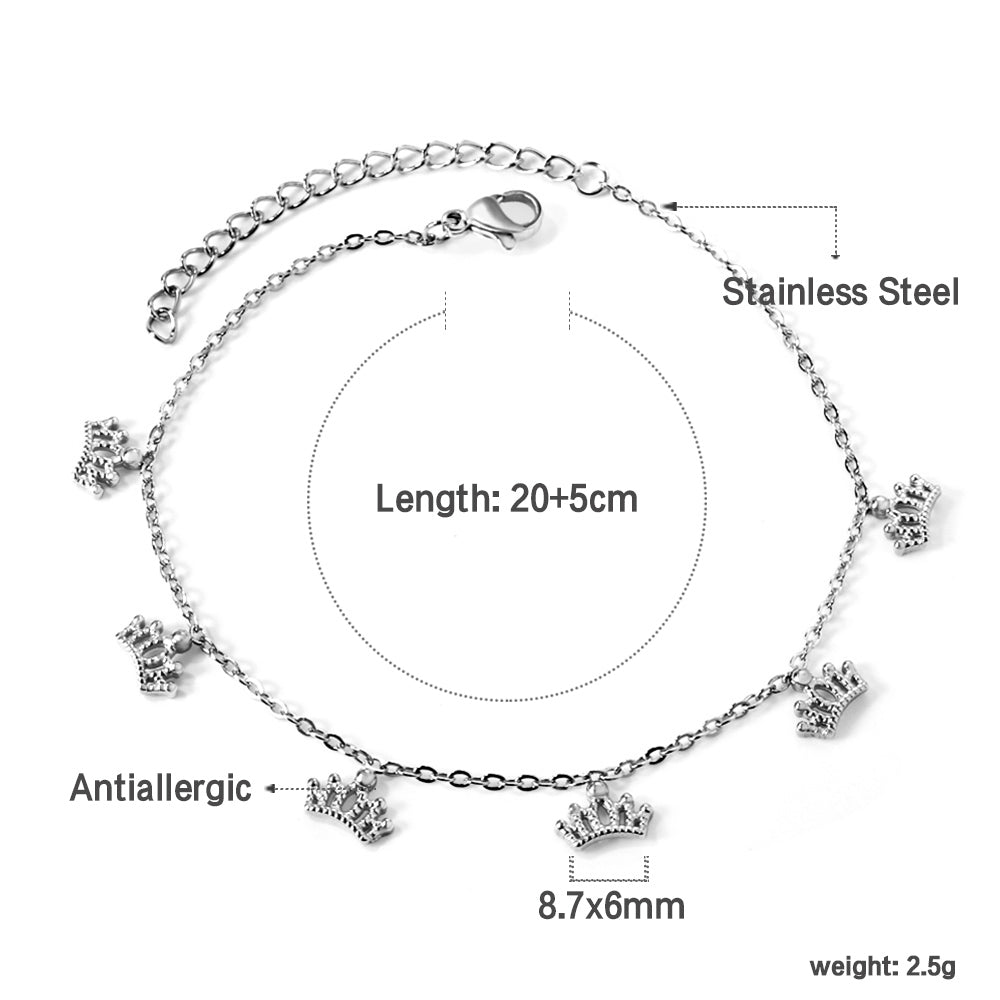 6 Crown Accessories Anklet 20+5cm