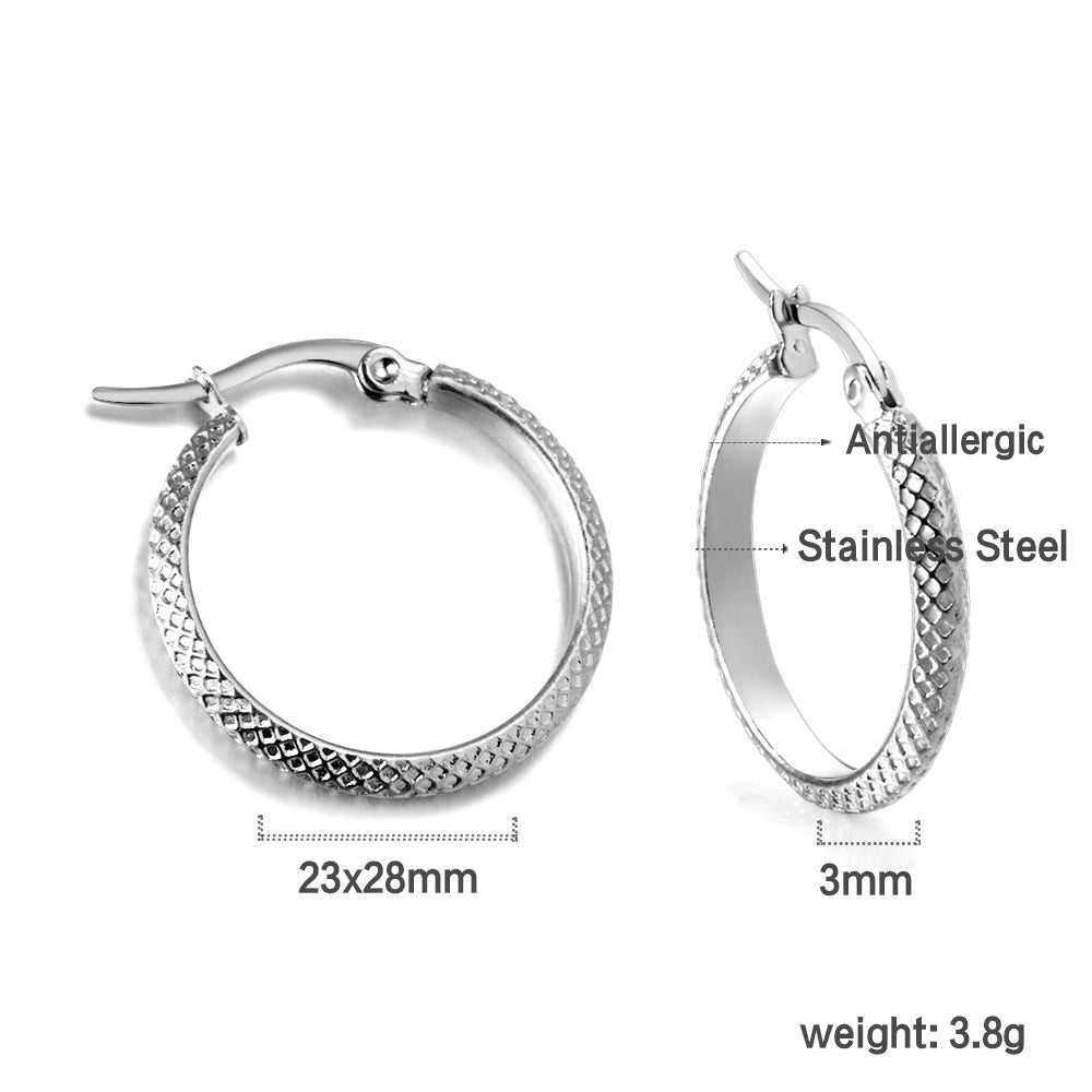 Round mesh earrings 3*23*28mm
