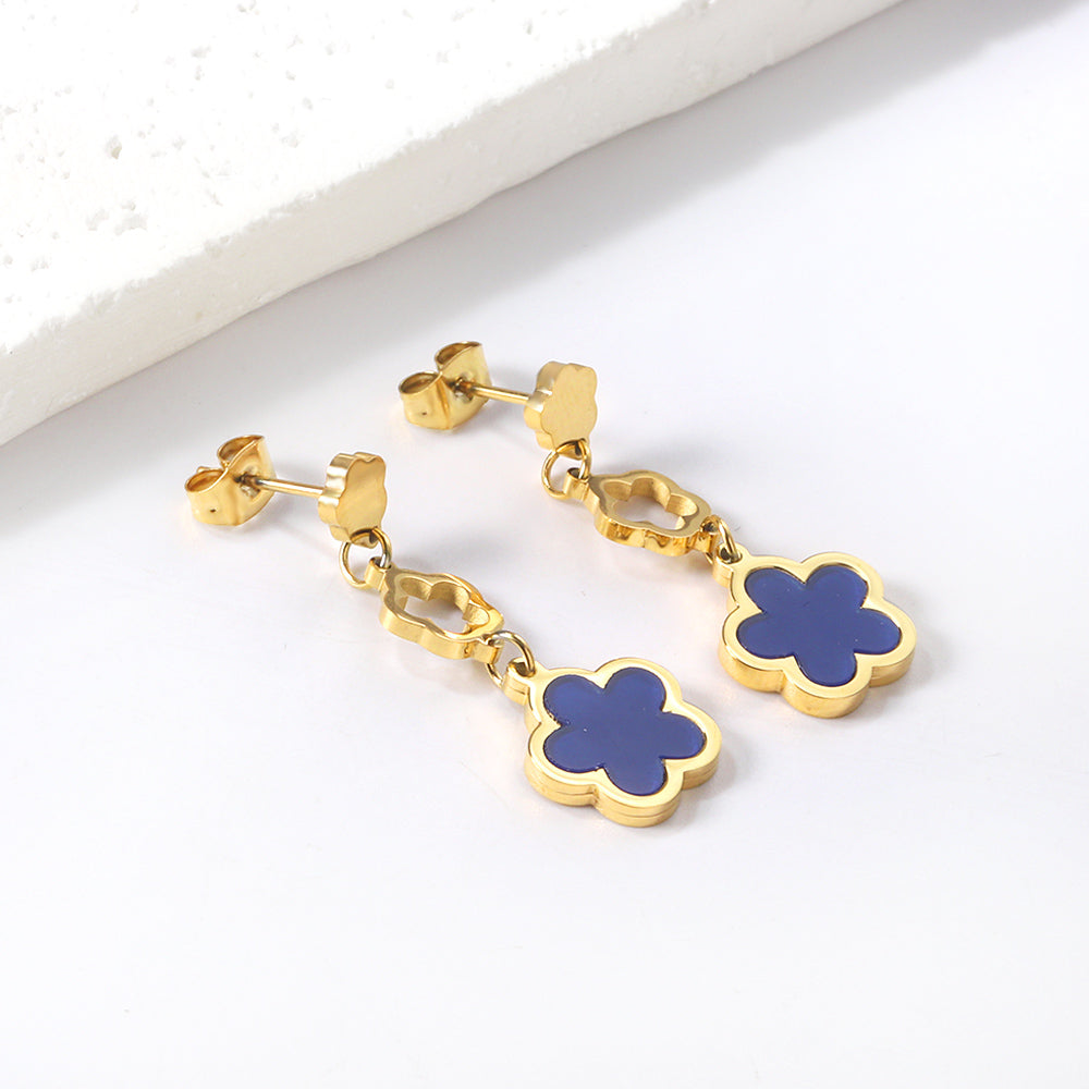 Peach Blossom + Hollow Peach Blossom + Peach Blossom Earrings with Shell Accessories