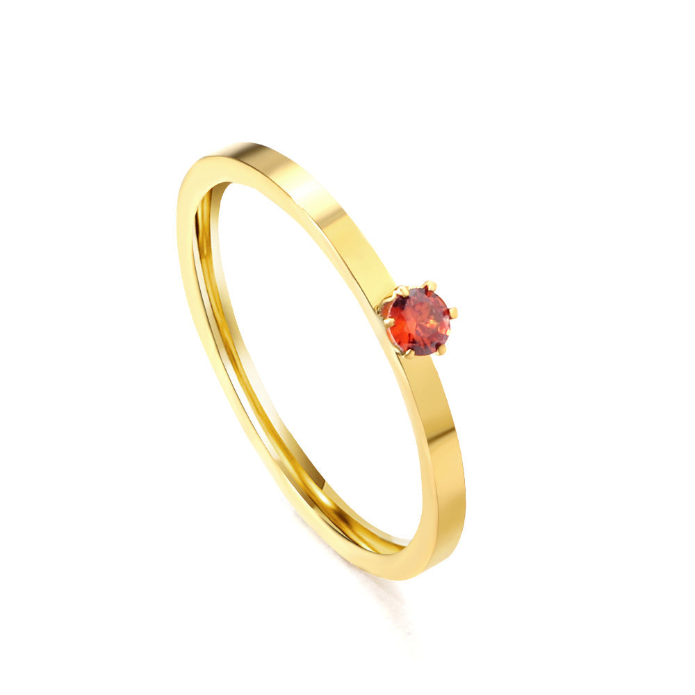 Simple plain ring with multi-color zirconia