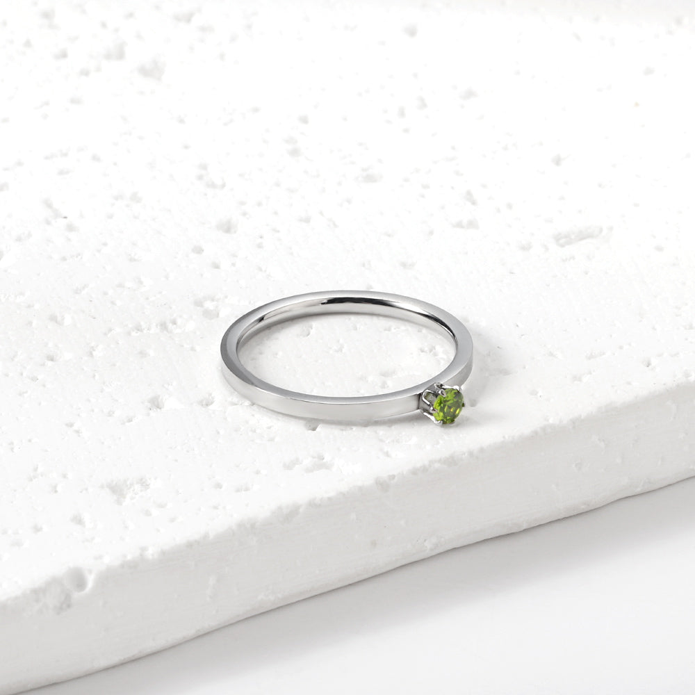 Simple plain ring with multi-color zirconia
