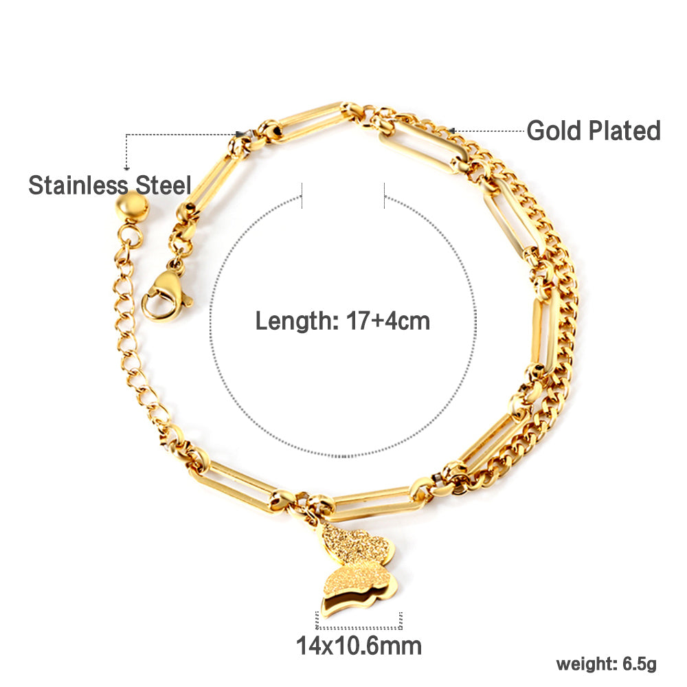 2024 New Year Butterfly Accessories + Half Double Chain Bracelet 17+4cm