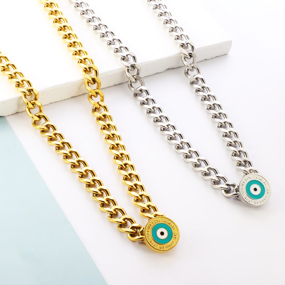 New Fashion Round Accessory With Mixed-colored Eye Necklace
