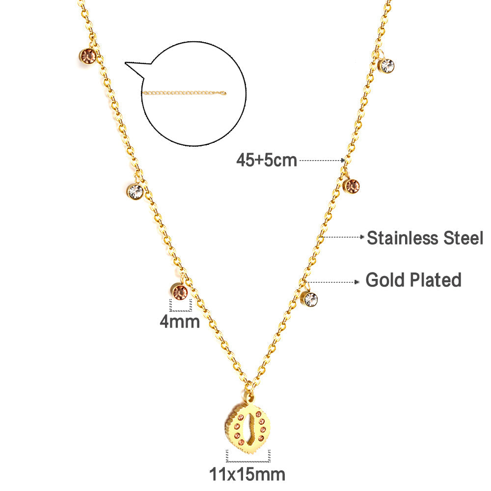 New 3 Champagne Diamonds+3 White Diamonds+Durian With Champagne Colored Diamond Necklace