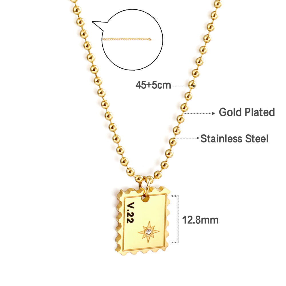 New Fashion Stamp Accessory With White Diamond Necklace