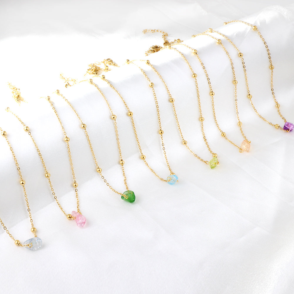 New Fashion Shaped Mixed-Color Zircon Necklace(Color Random Delivery)