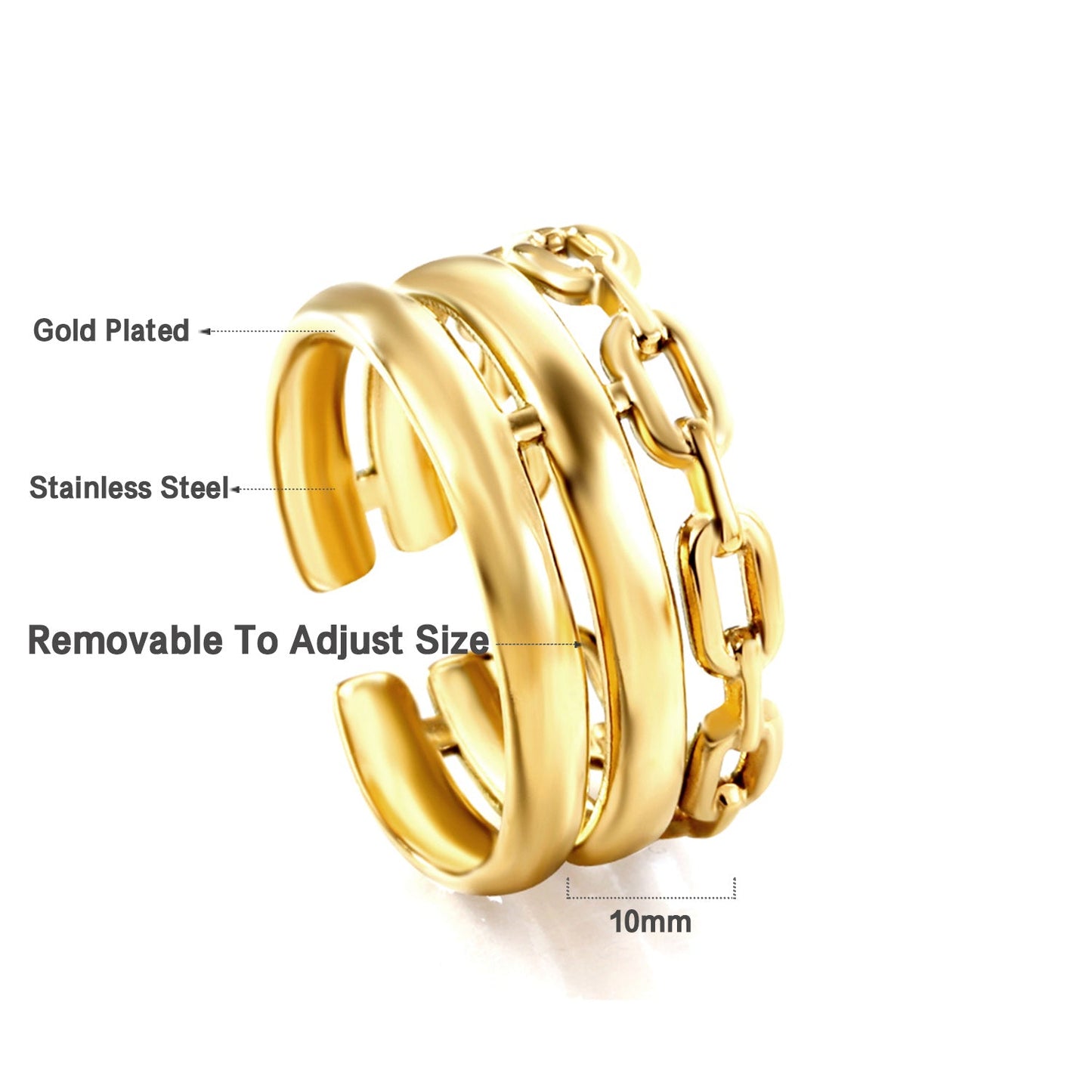 2025 New Fashion Stainless Steel Anti-allergy Ring For Women