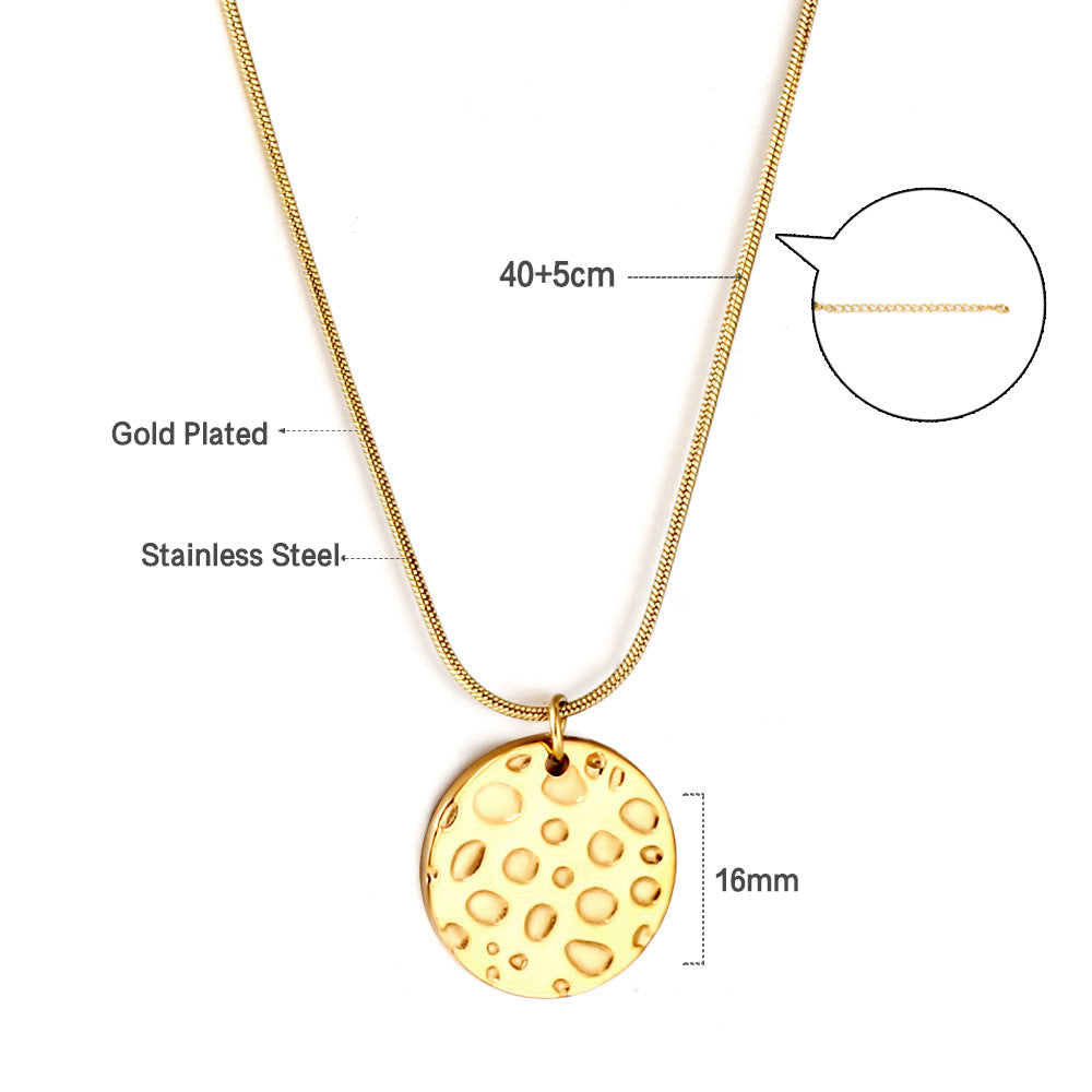 2023 New Round Pie Bump Pendant Necklace