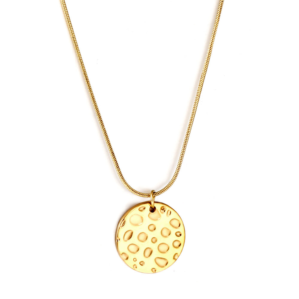 2023 New Round Pie Bump Pendant Necklace