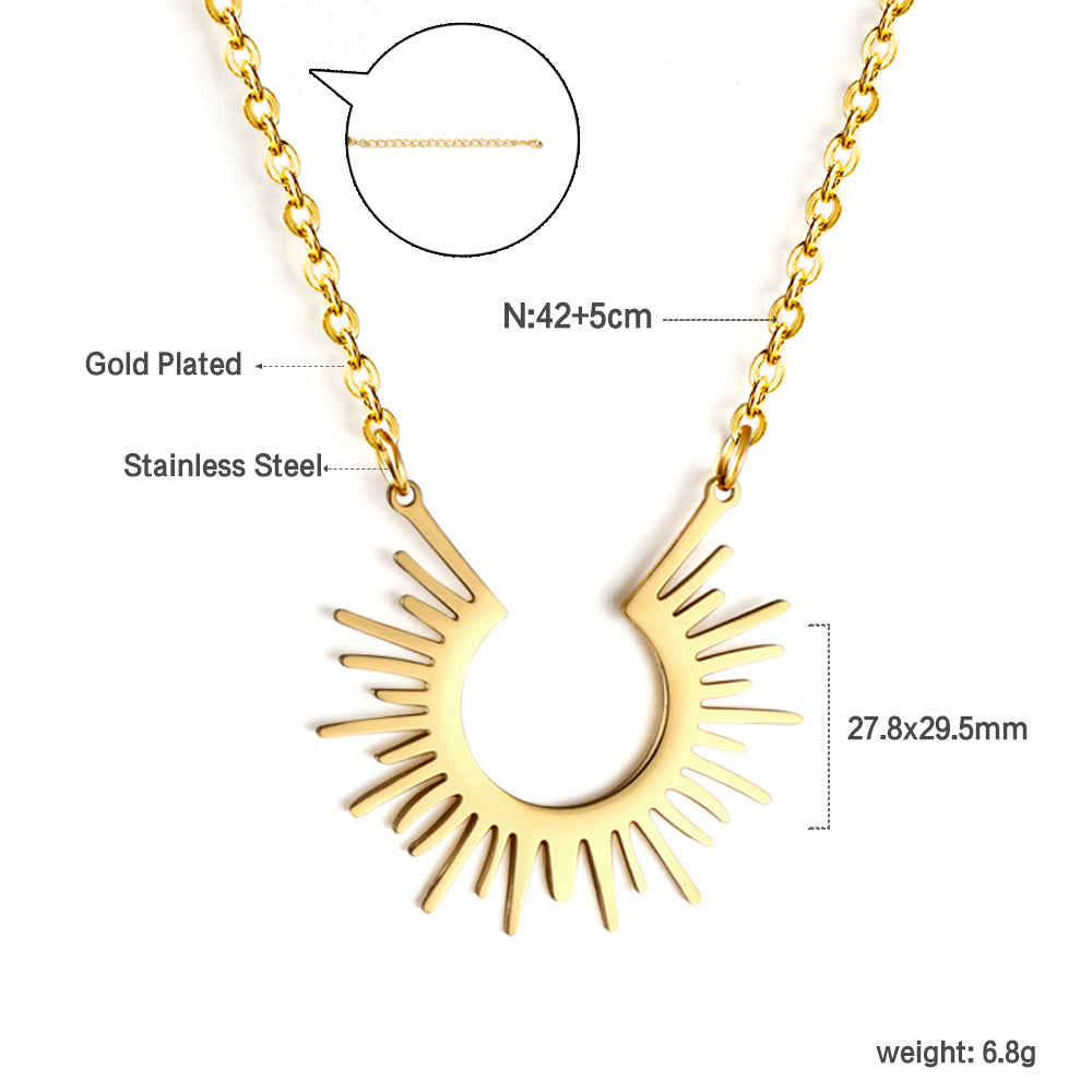 Irregular half-loop pendant necklace