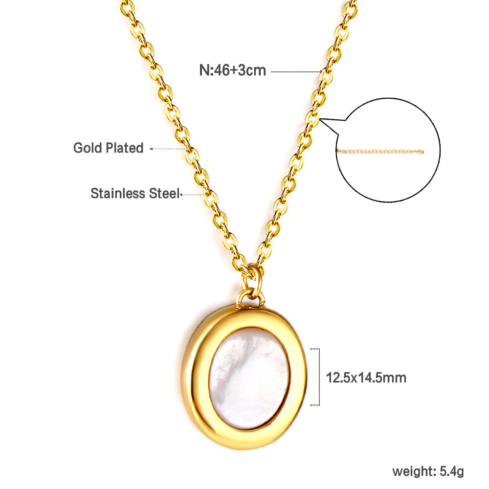 18K gold plated Necklace with white shell pendant