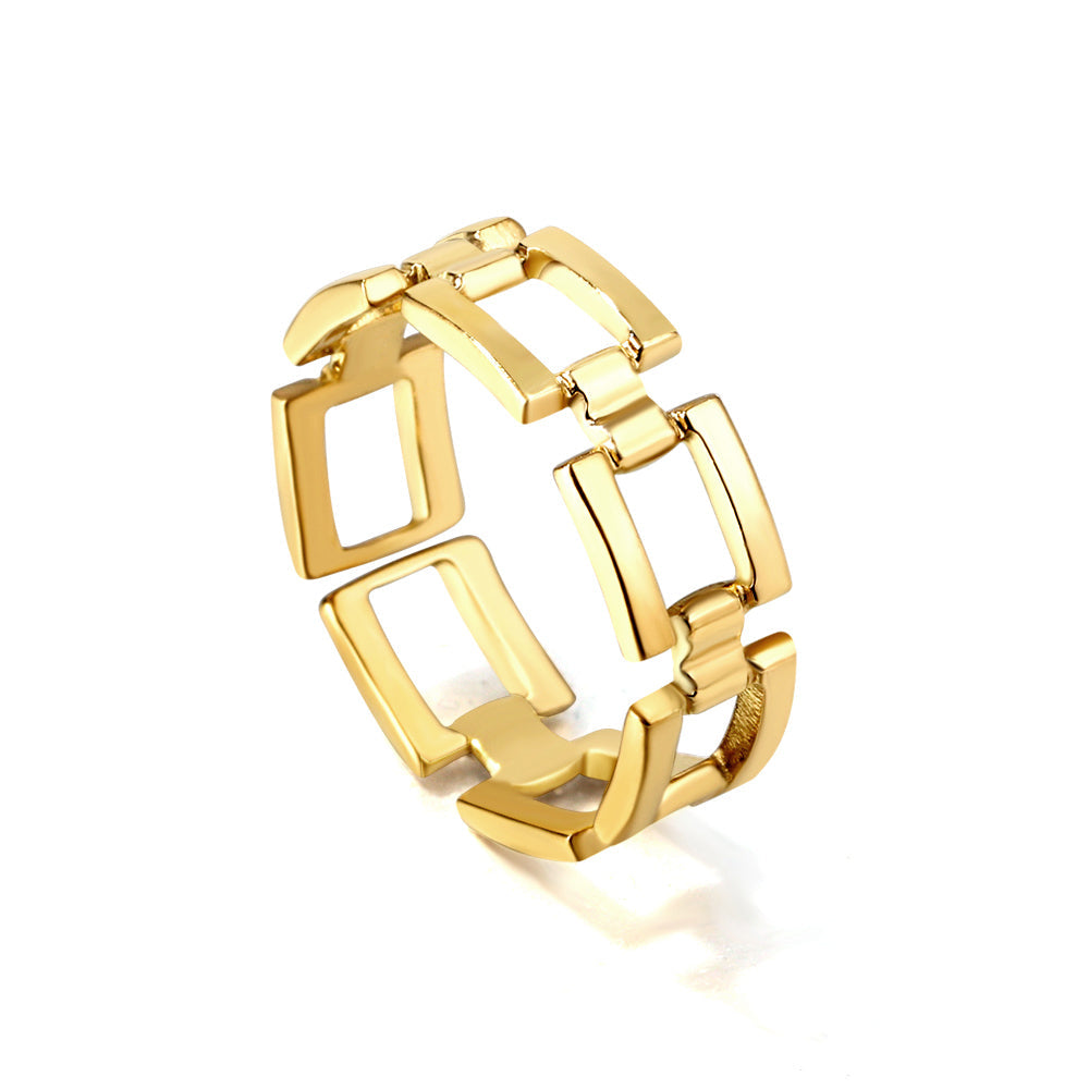 18K gold stainless steel ring adjustable personalized open ring jewelry wholesale