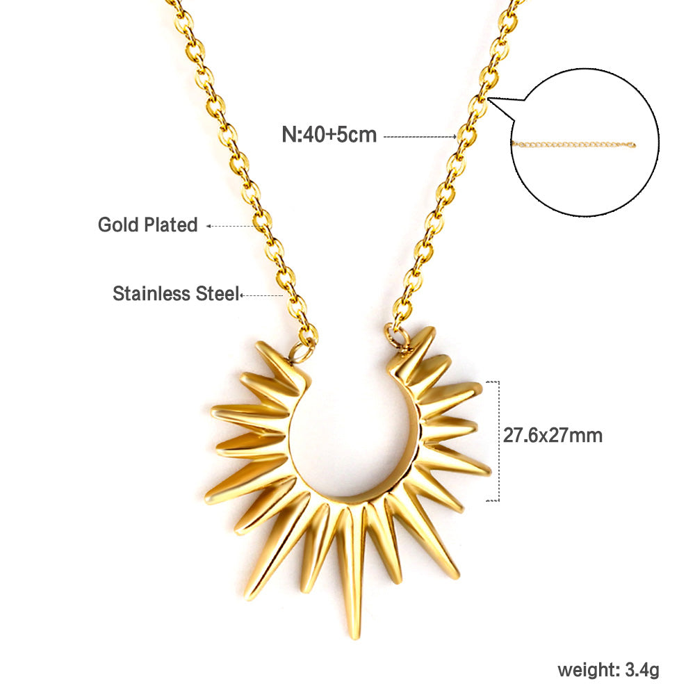 Wholesale Irregular half circle pendant necklace