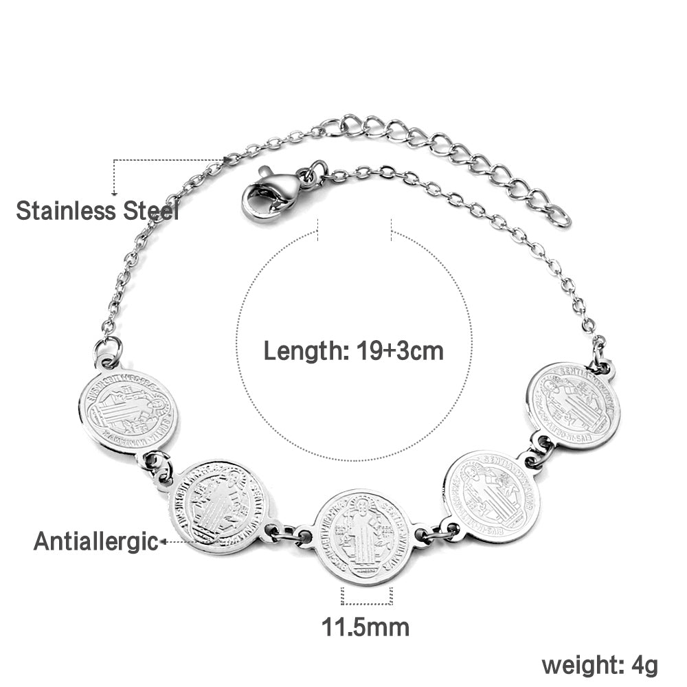 5 round with portrait charm bracelet
