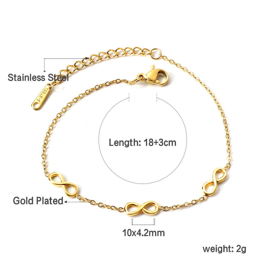 Three 8 charm bracelets