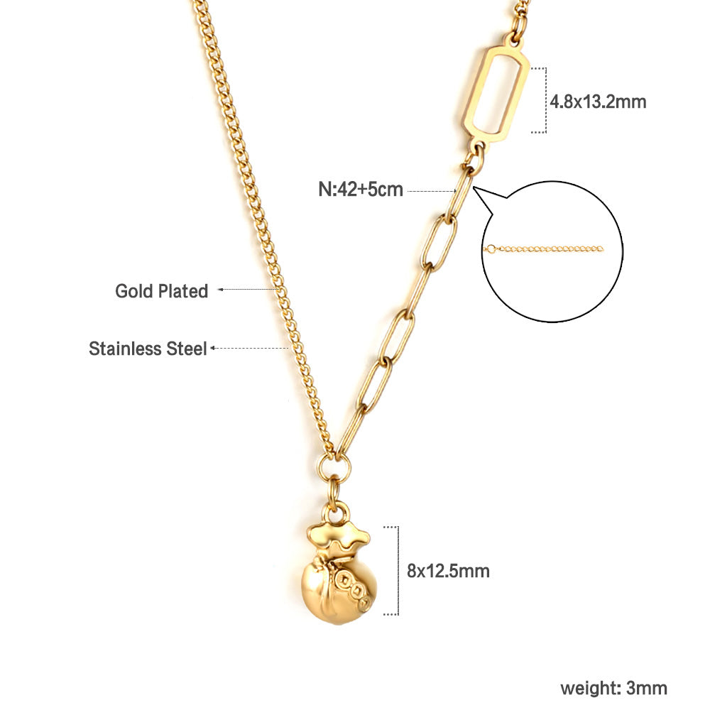 Fukubukuro Pendant Necklace 42+5cm Gold Color