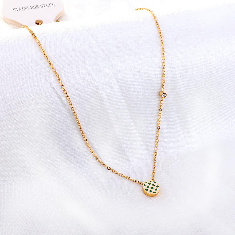 Round Mixed Color Accessories Enamel Girls Kids Jewelry With Diamond Necklace