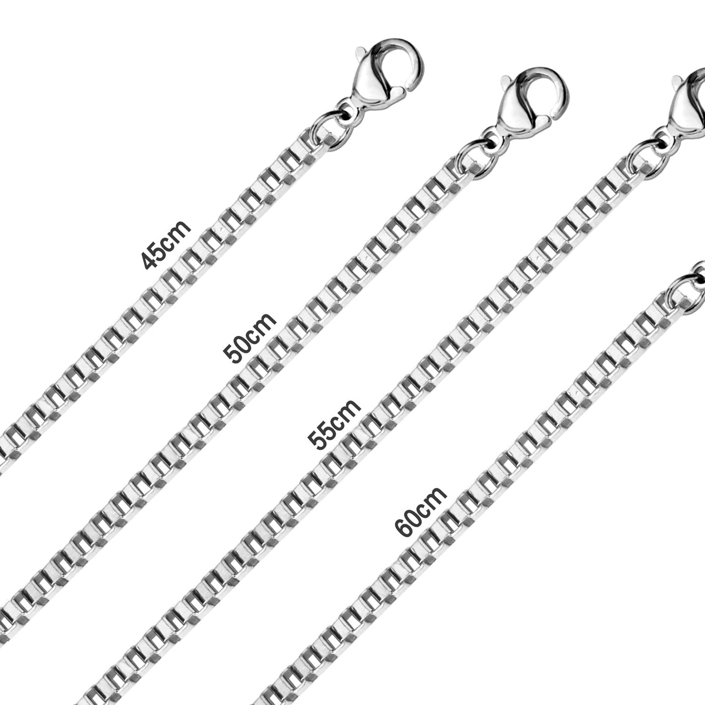 ASON 10pcs / 2mm*45~60cm square box with chain