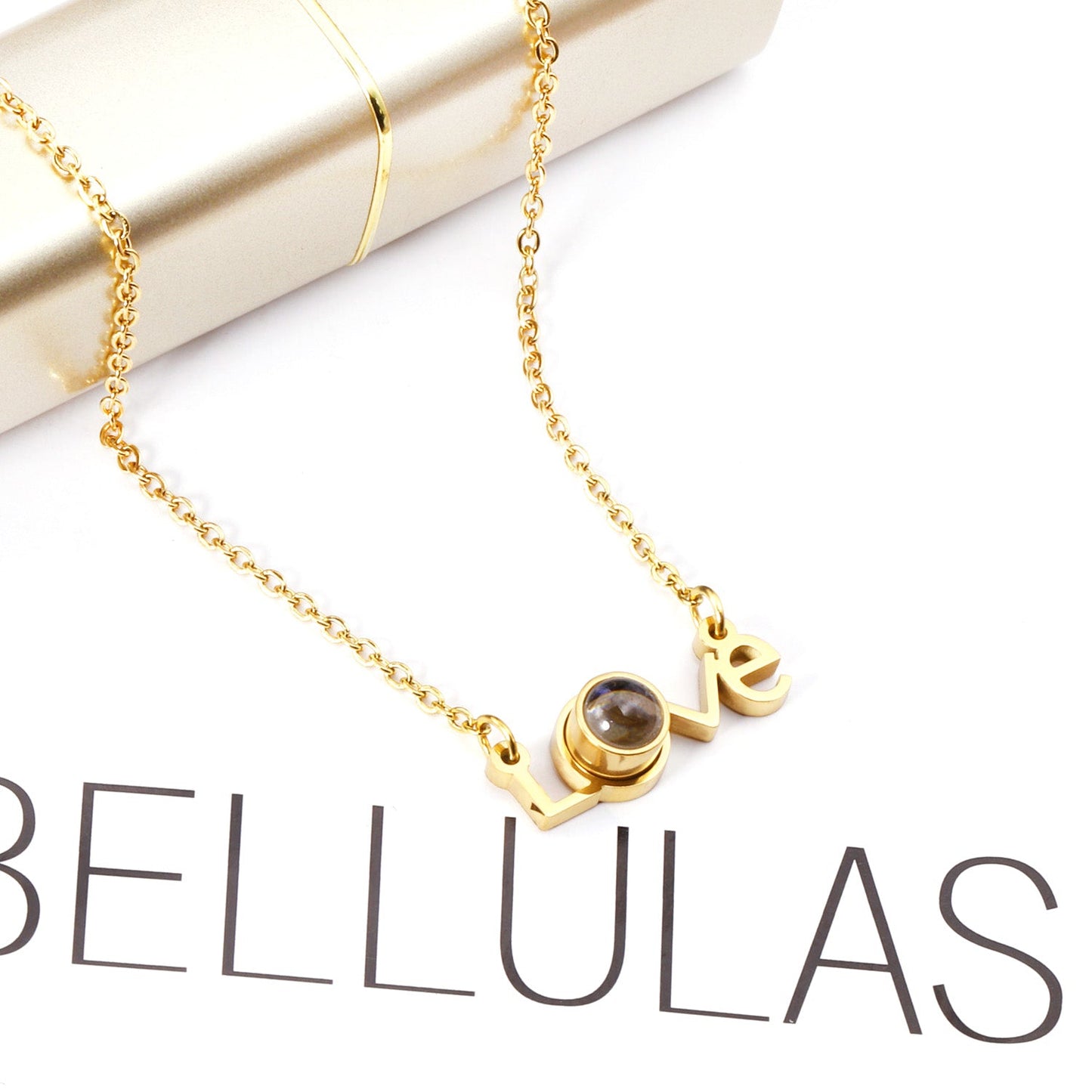 Love Letter Pendant Necklace with Black O