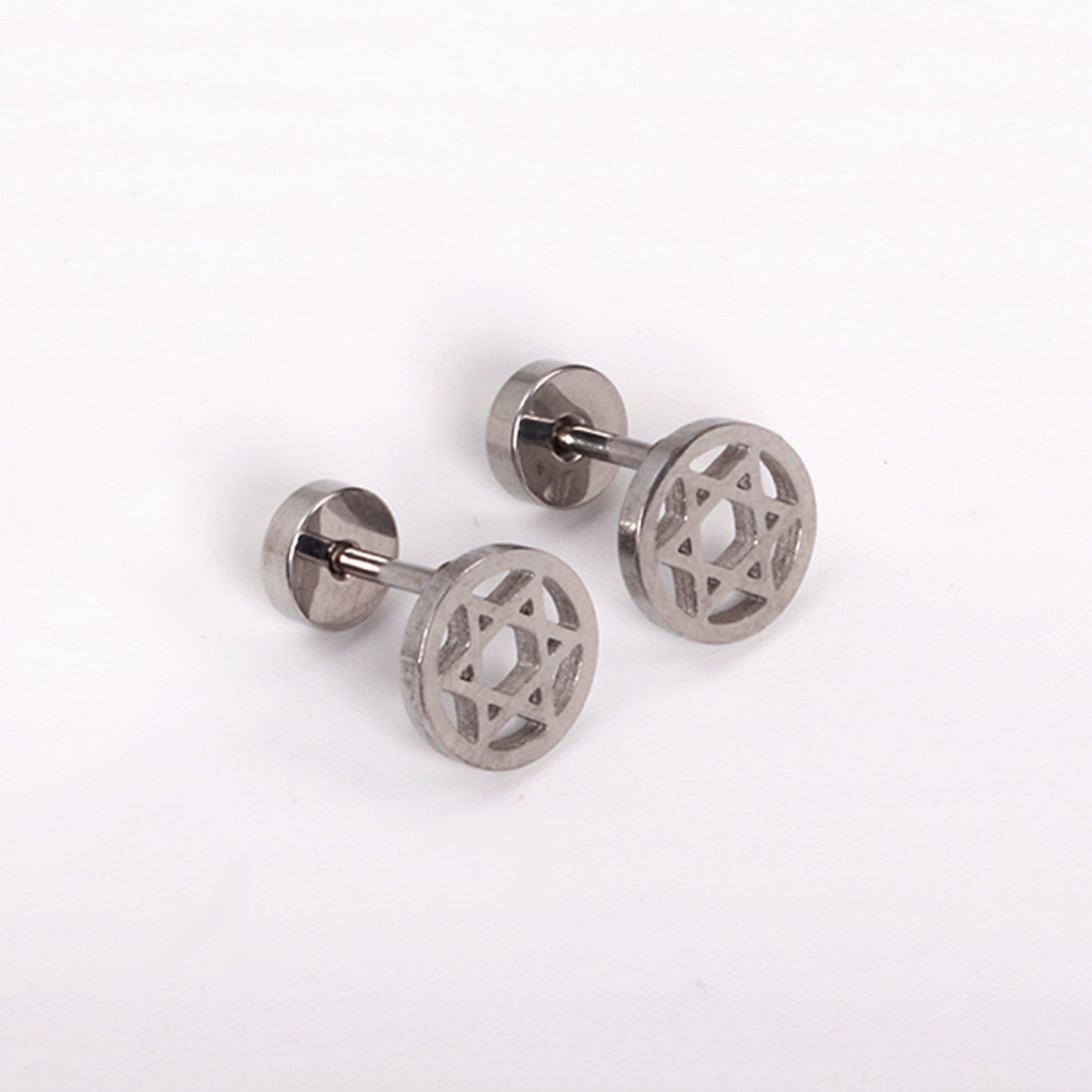 12 pairs steel/gold/black screw-in stud earrings without diamonds