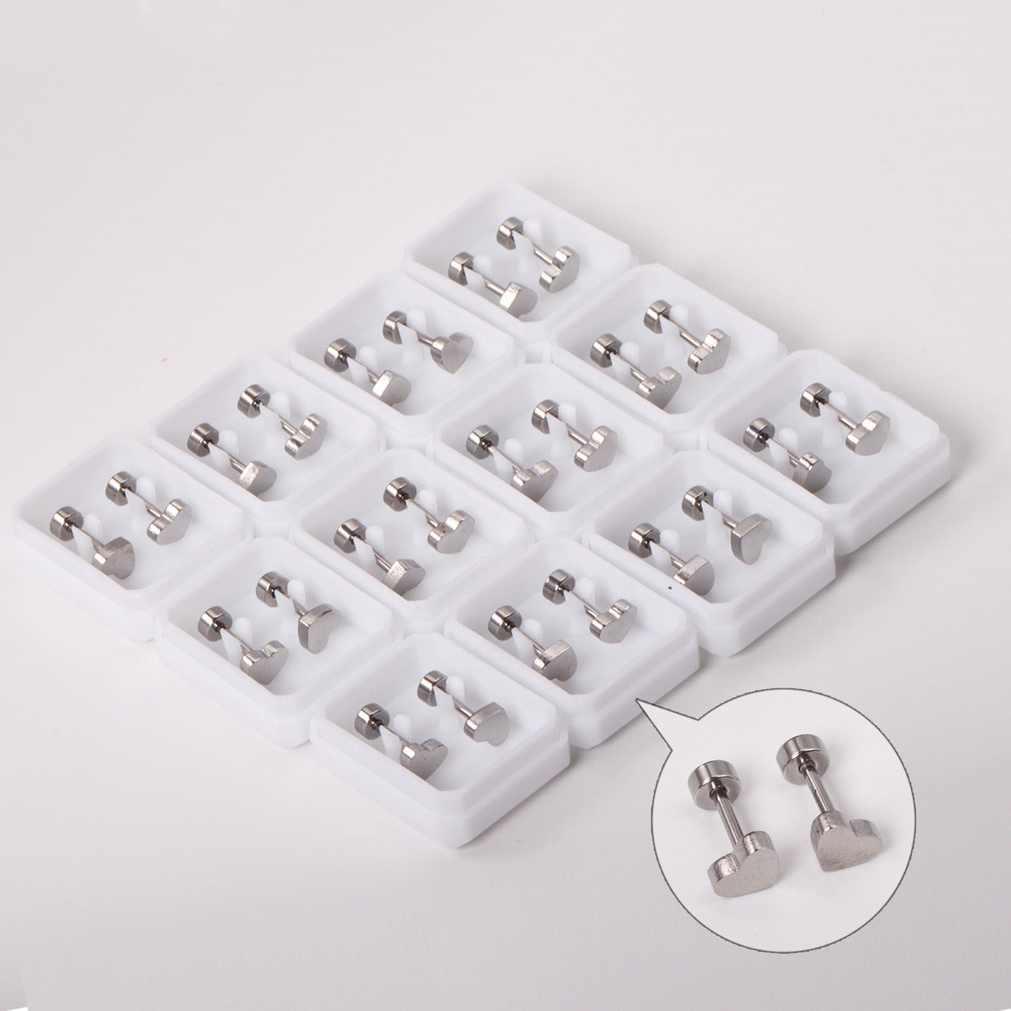 12 pairs steel/gold/mixed color screw back stud earrings without diamonds